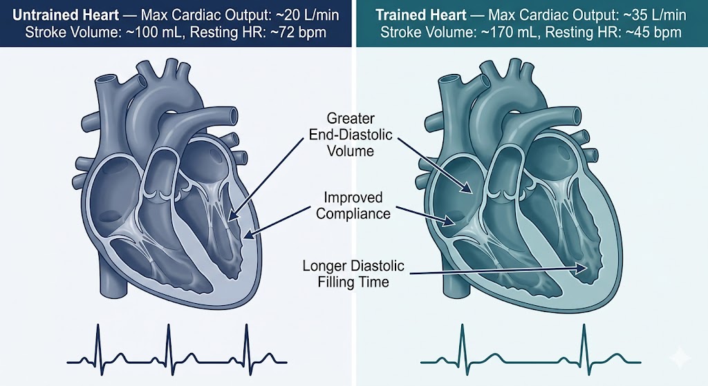 Cardiac Output and Stroke Volume - Trained vs Untrained Heart