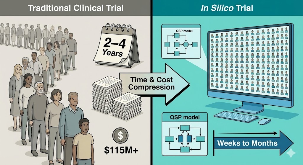 In silico trials compress timelines from years to weeks