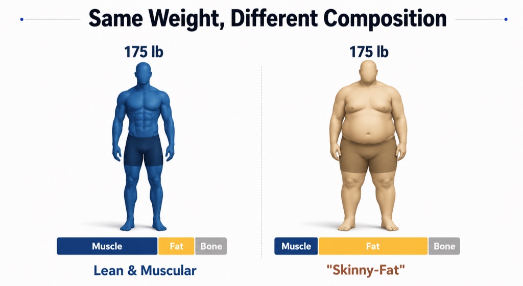 Same number on the scale, opposite trajectories