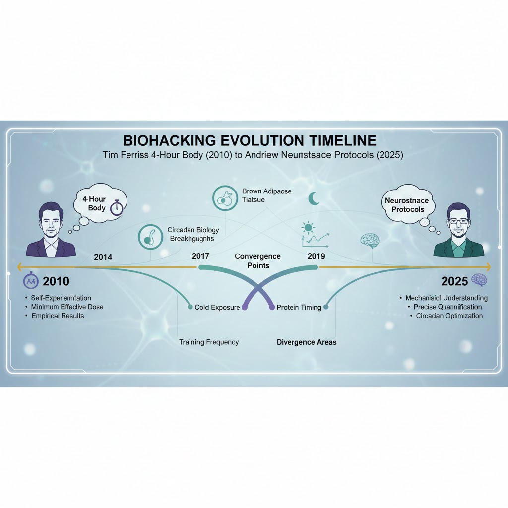 FERRISS vs. HUBERMAN: A Comparative Analysis of Biohacking Protocols
