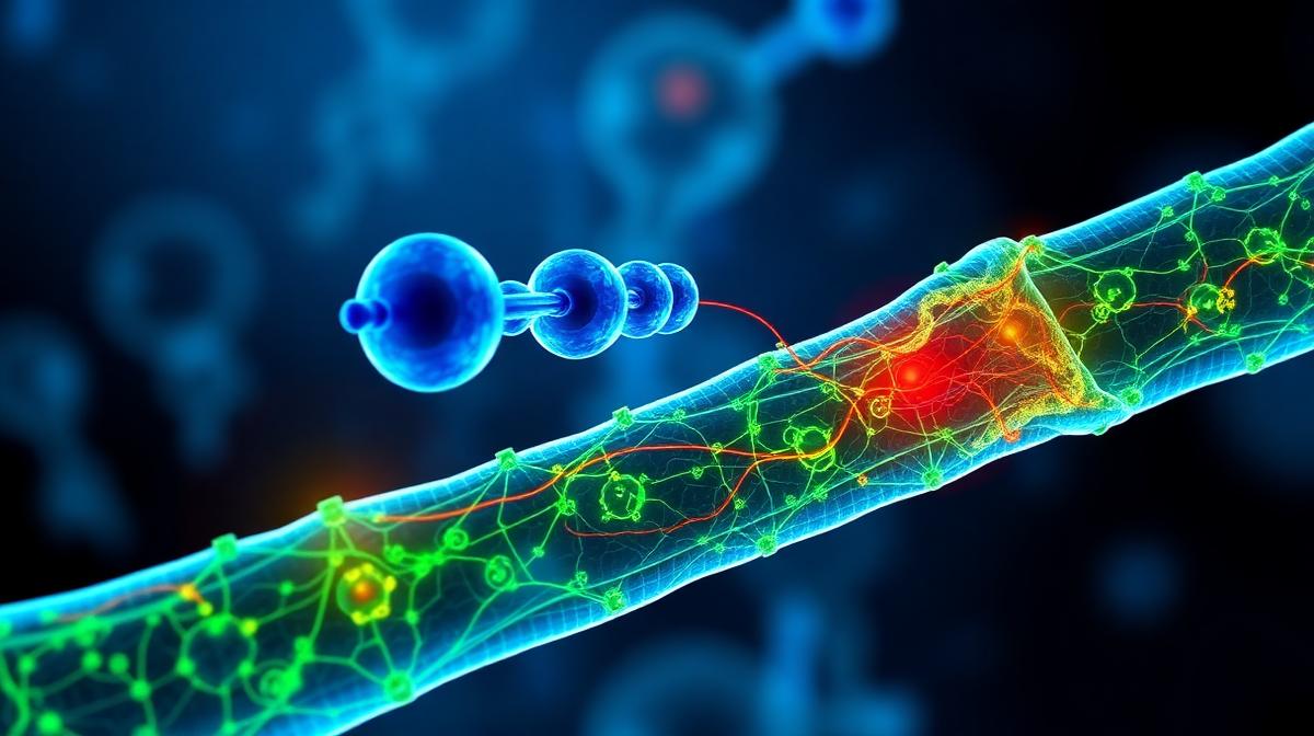 BPC-157 peptide interaction with tissue repair at the cellular level — promoting angiogenesis and vascular healing