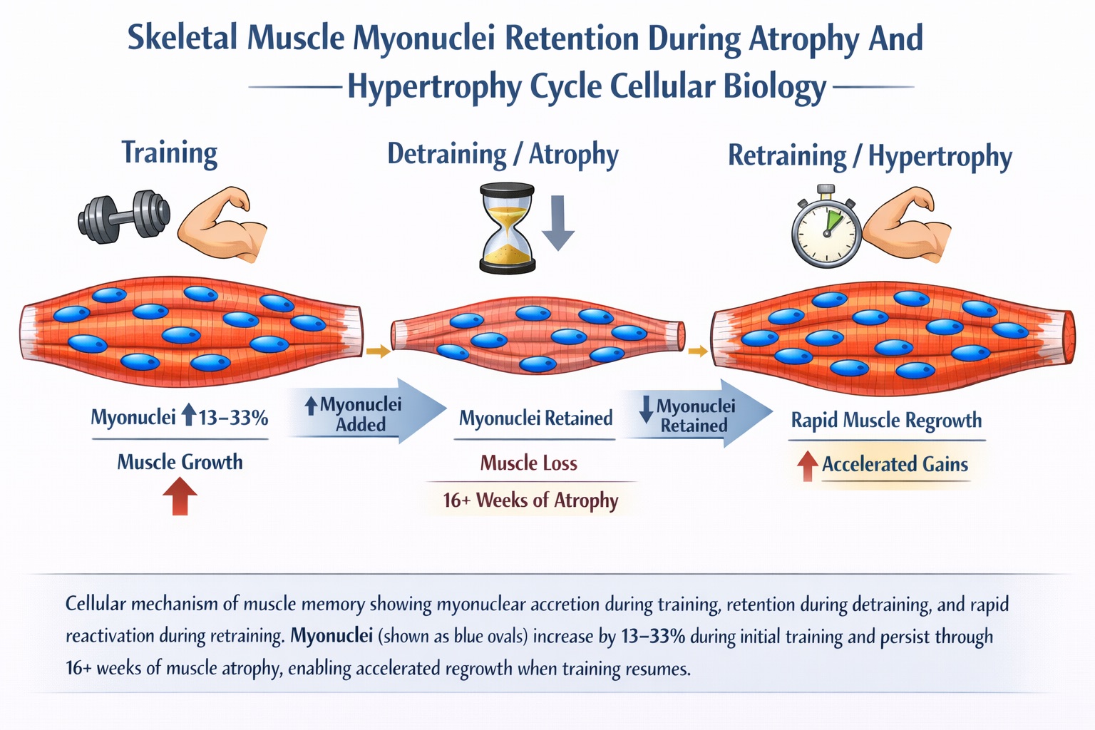 Cellular mechanism of muscle memory