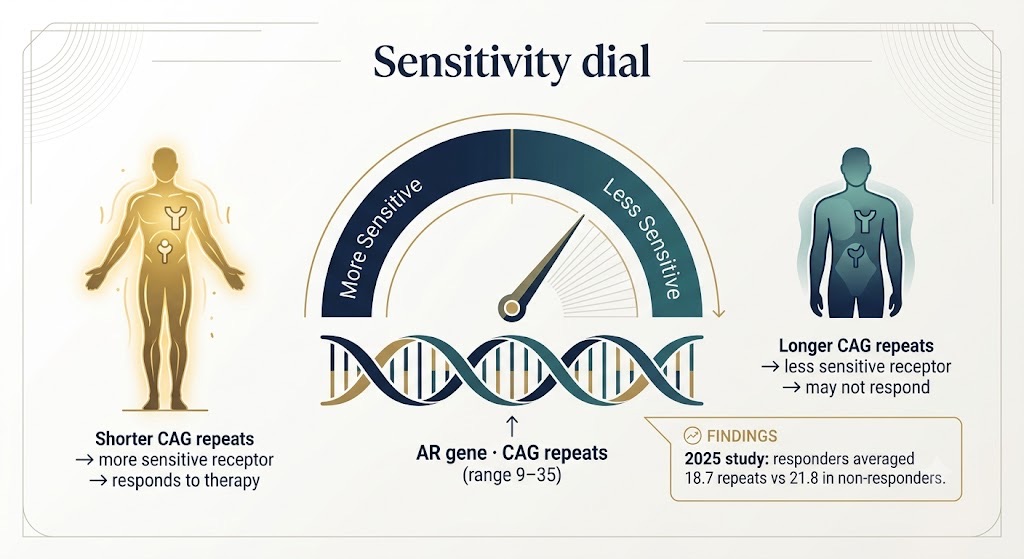 The androgen receptor CAG repeat sets sensitivity