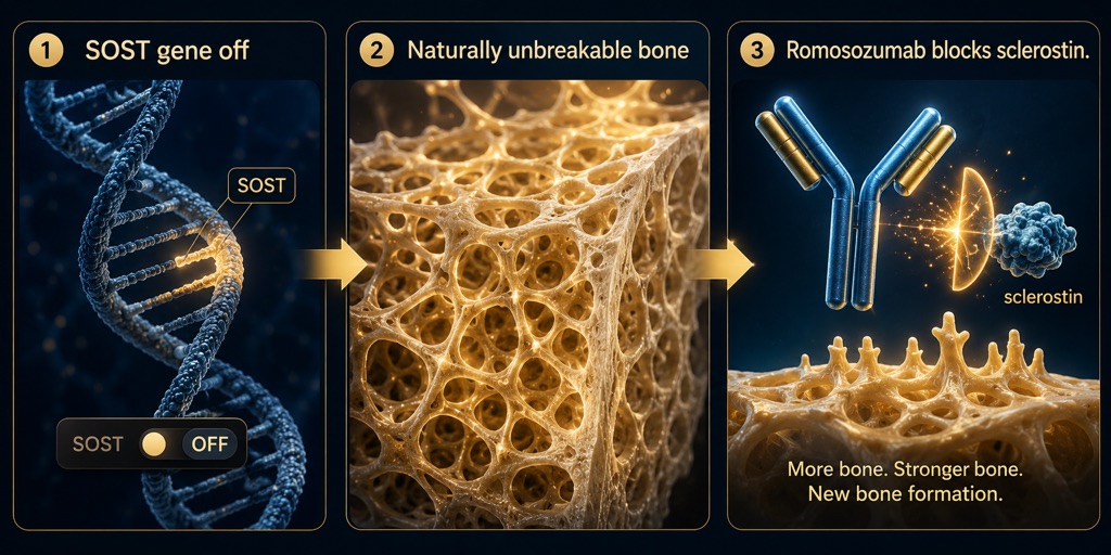 Romosozumab reverse-engineers a genetic blessing